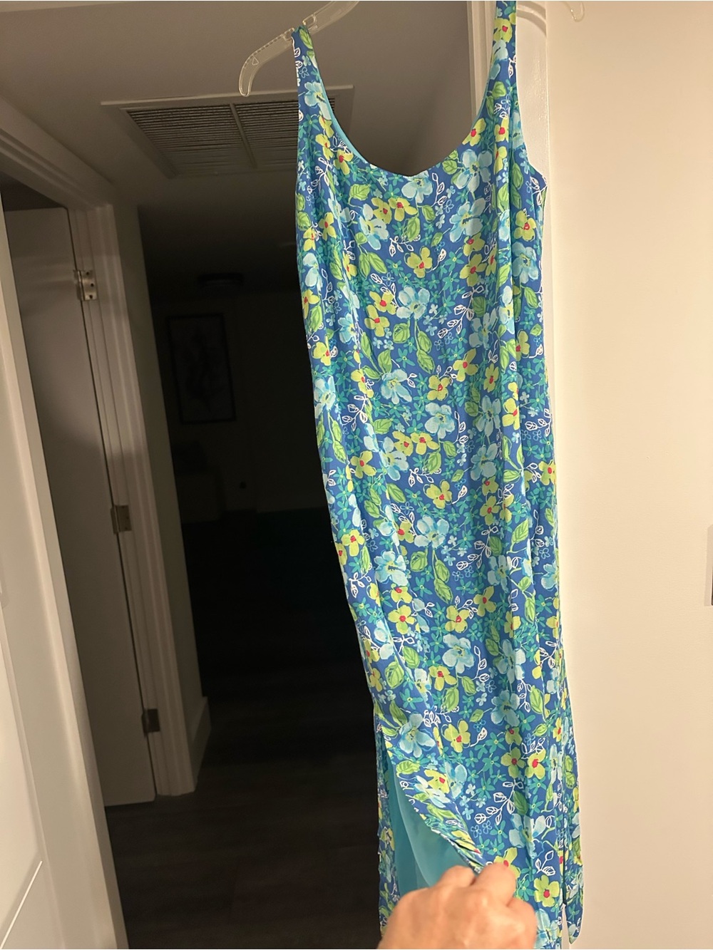 Sigrid Olsen Sport Blue Floral Sleeveless Maxi Dress Size 12P - Picture 5 of 7